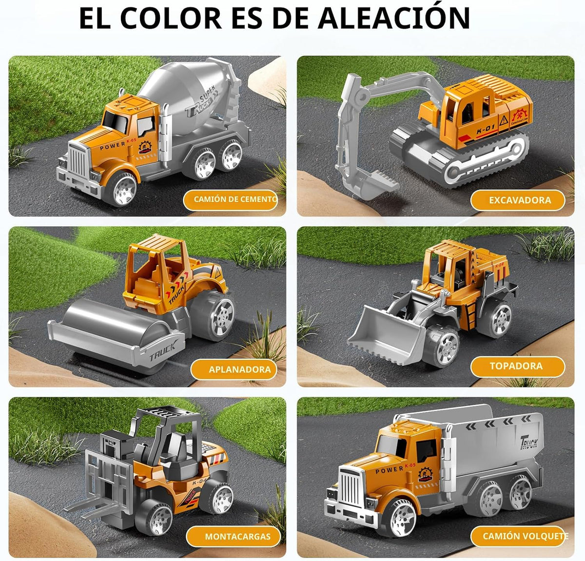 NIPLOOOW - Juego de camión de construcción para niños con alfombra...