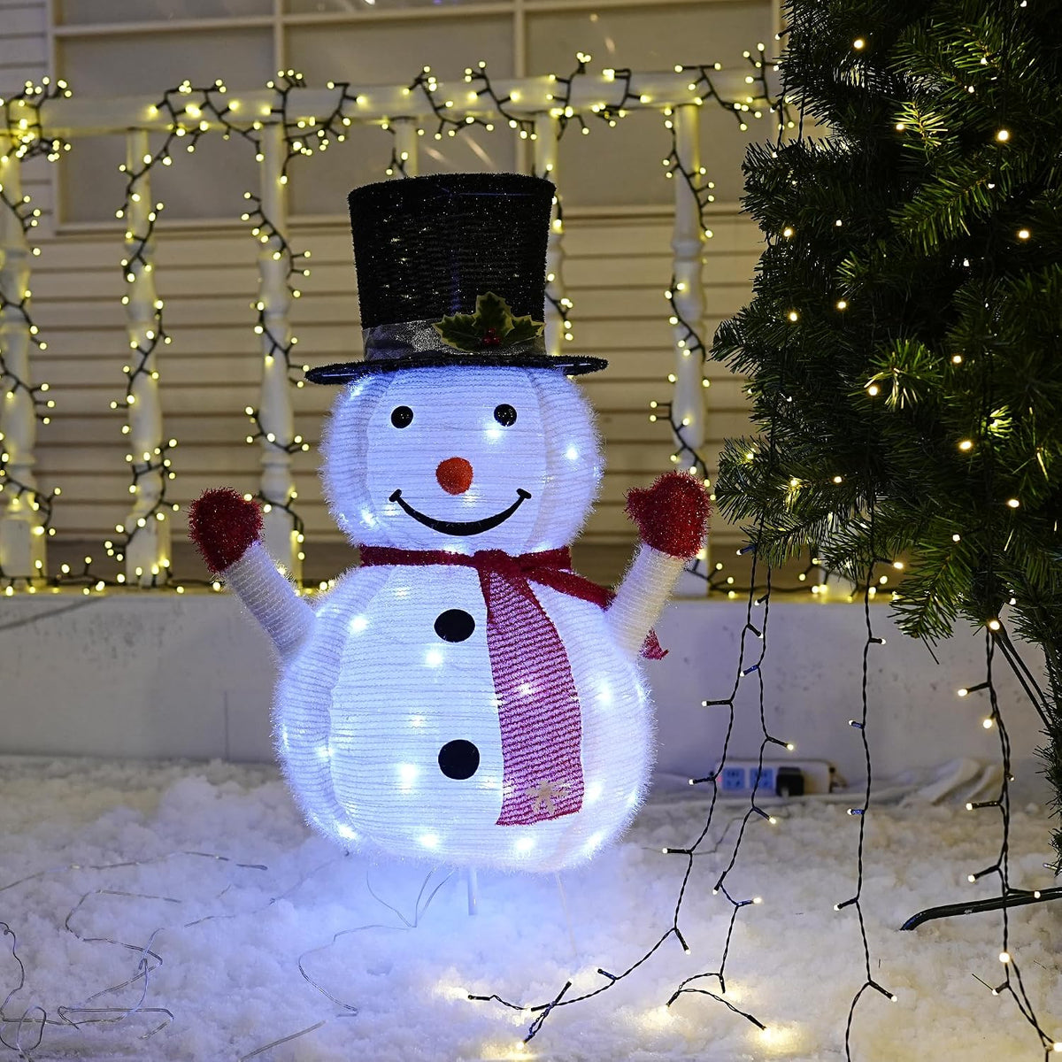 Dazzle Bright - Muñeco de nieve de Navidad, muñeco de nieve plegabl...