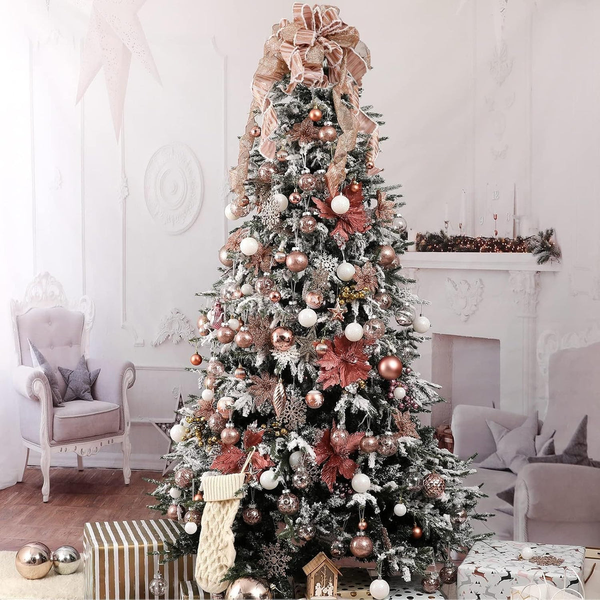 Wironlst - Adornos de bolas navideñas de diferentes tamaños, de plá...