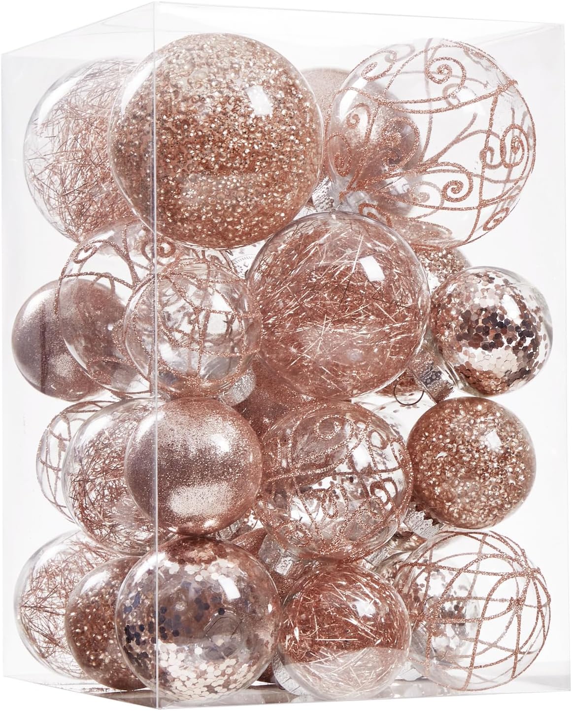 Wironlst - Adornos de bolas navideñas de diferentes tamaños, de plá...
