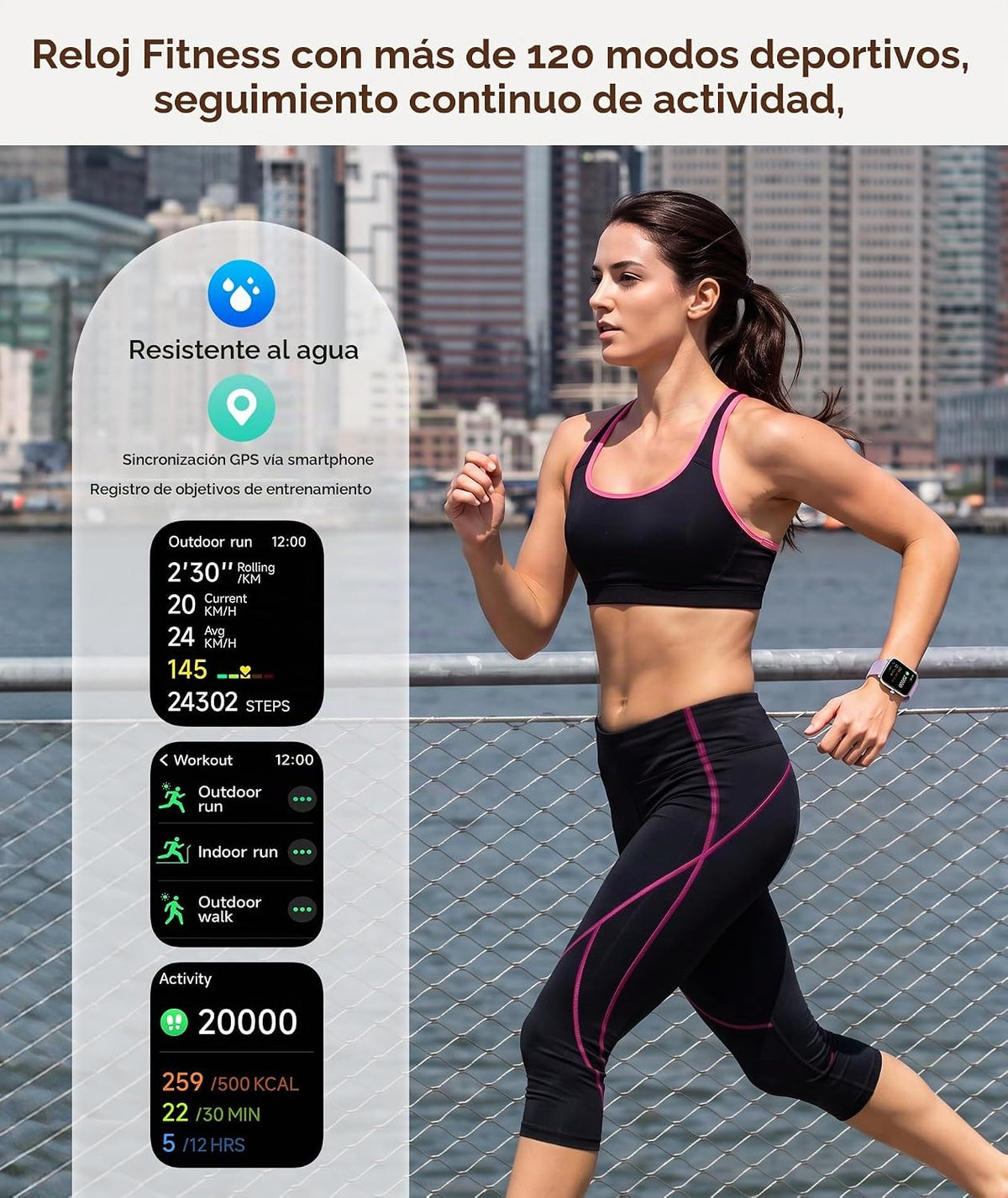 Reloj inteligente para mujeres\/hombres, llamadas Bluetooth, Alexa...