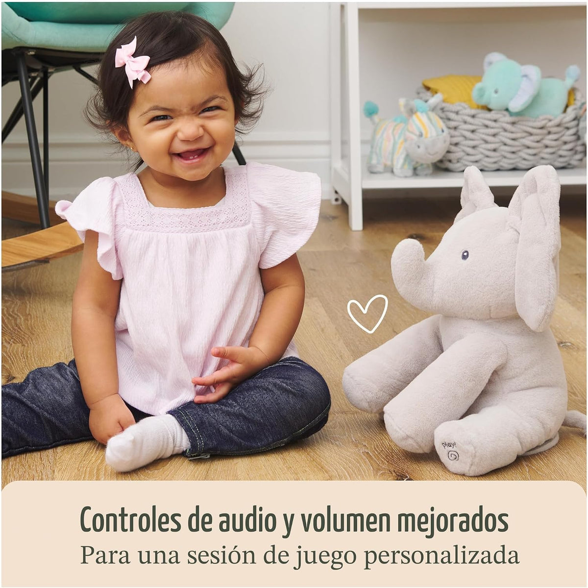 GUND Baby Flappy Elephant - Juguete musical animado interactivo de...