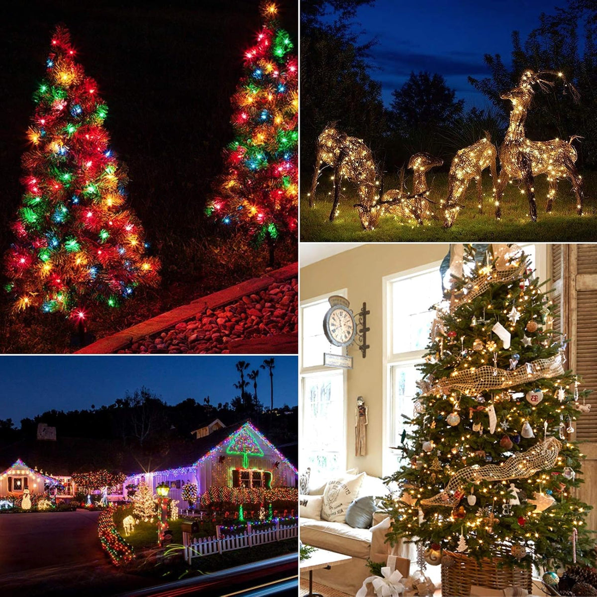 Paquete de 2 luces de Navidad que funcionan con pilas, 50 luces LED...