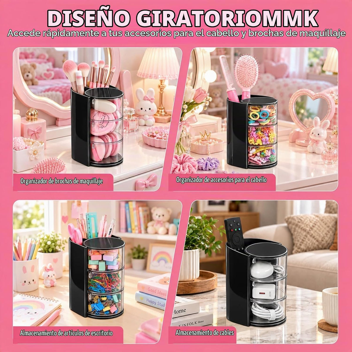 Luscinia Organizador de accesorios para el cabello con soporte para...