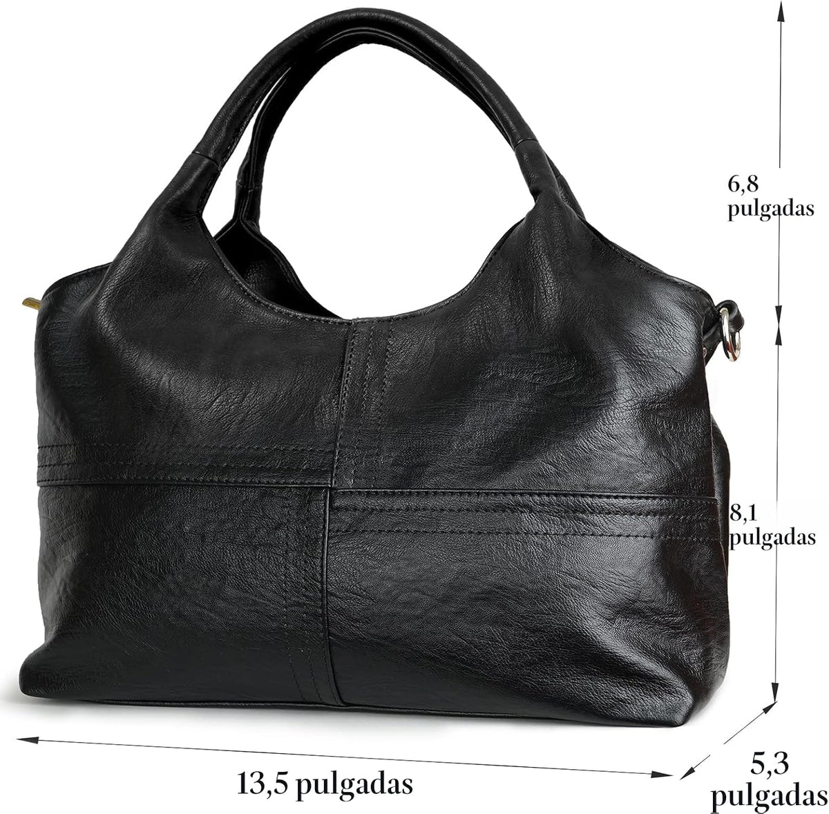 KOGTLA Bolsos de cuero vegano para mujer con correa de bandolera de...