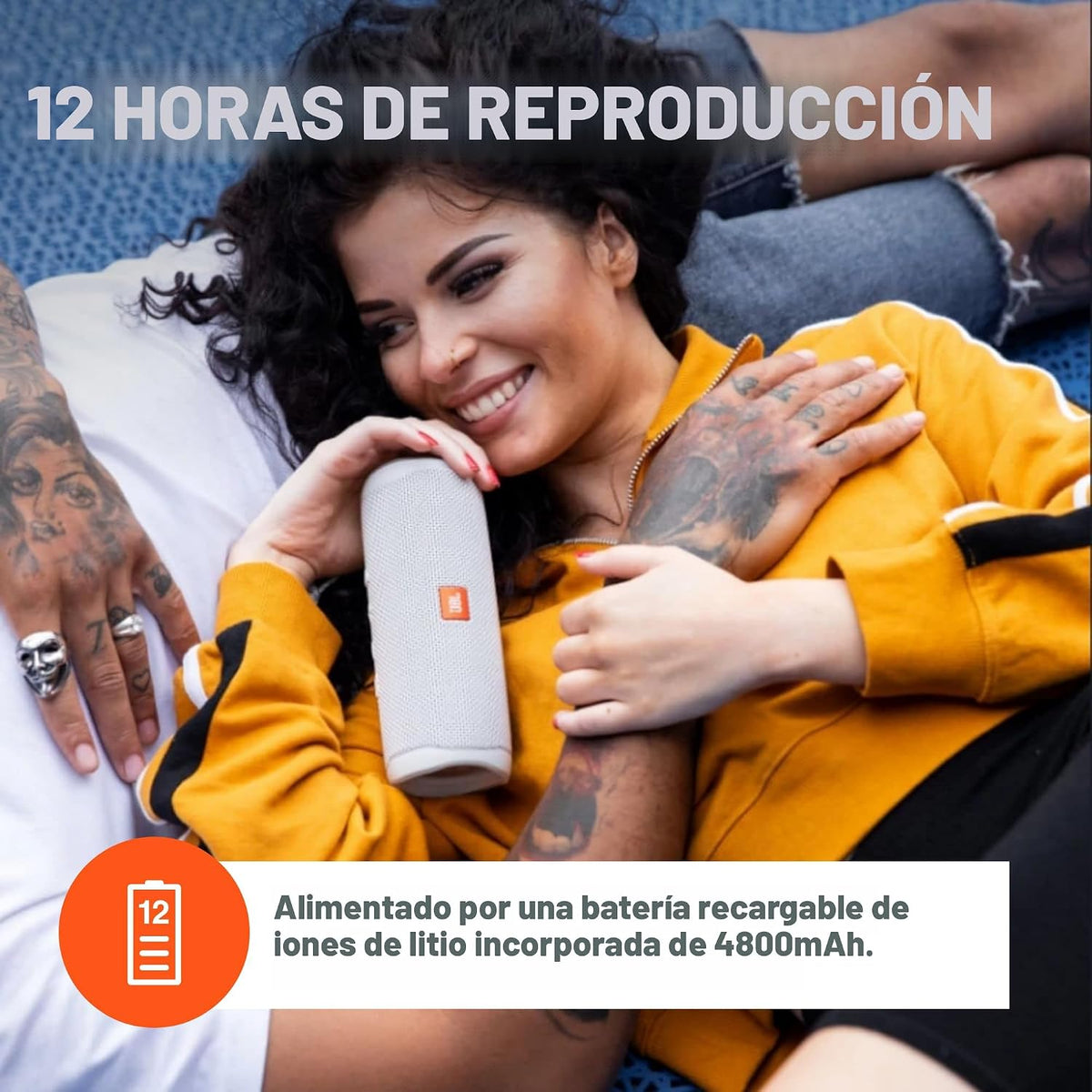 JBL Flip 5 Altavoz Bluetooth Inalámbrico Portátil Impermeable - Neg...