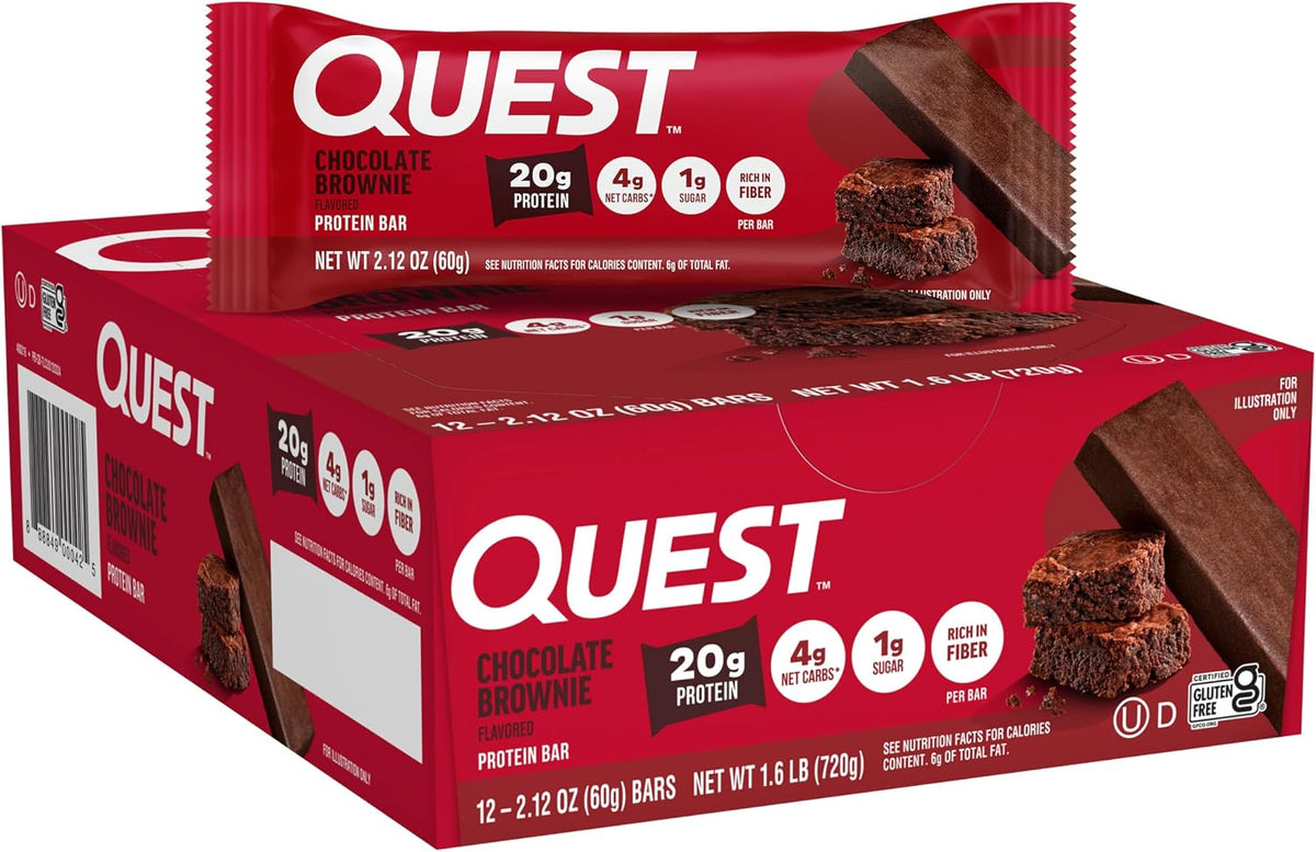 Barras de proteína brownie de chocolate, alta proteína, baja en car...
