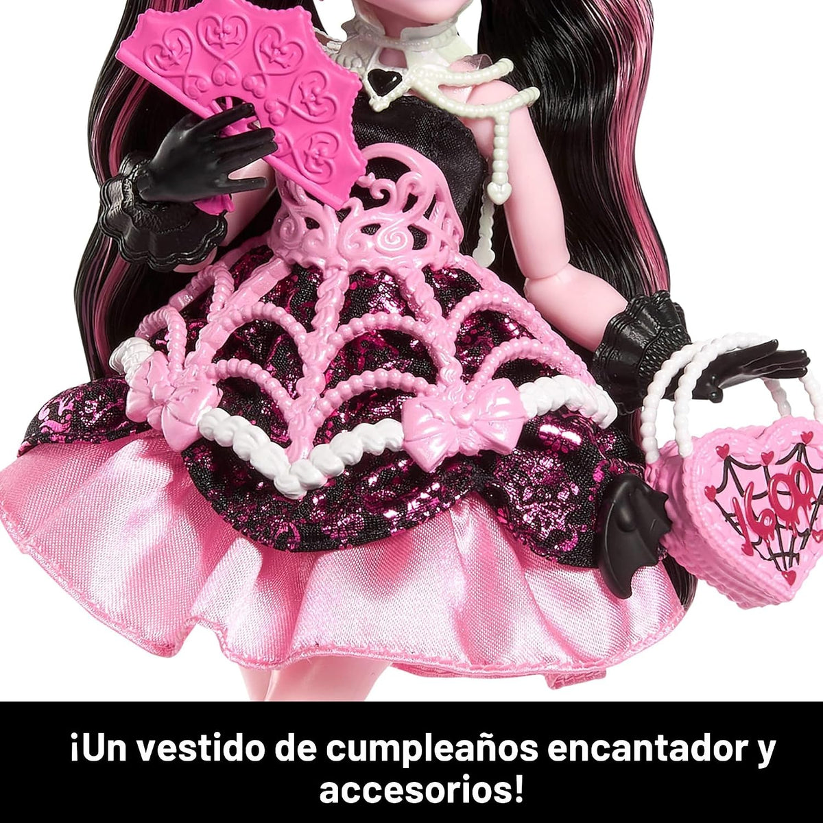 Monster High Muñeca de Cumpleaños de Dulce Miedo, Draculaura en Ves...