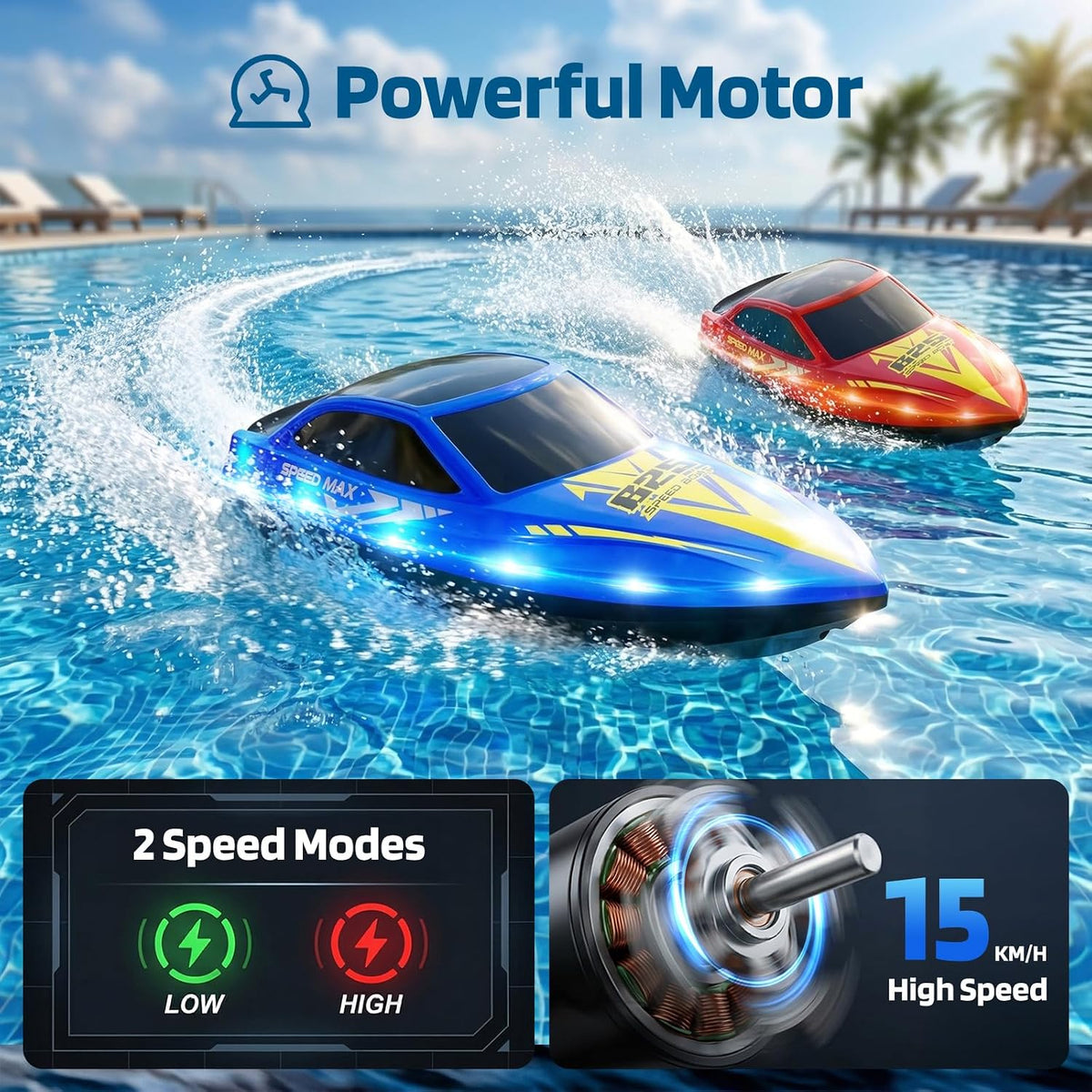 Barco a control remoto para niños, barcos RC para piscina, lago, rí...