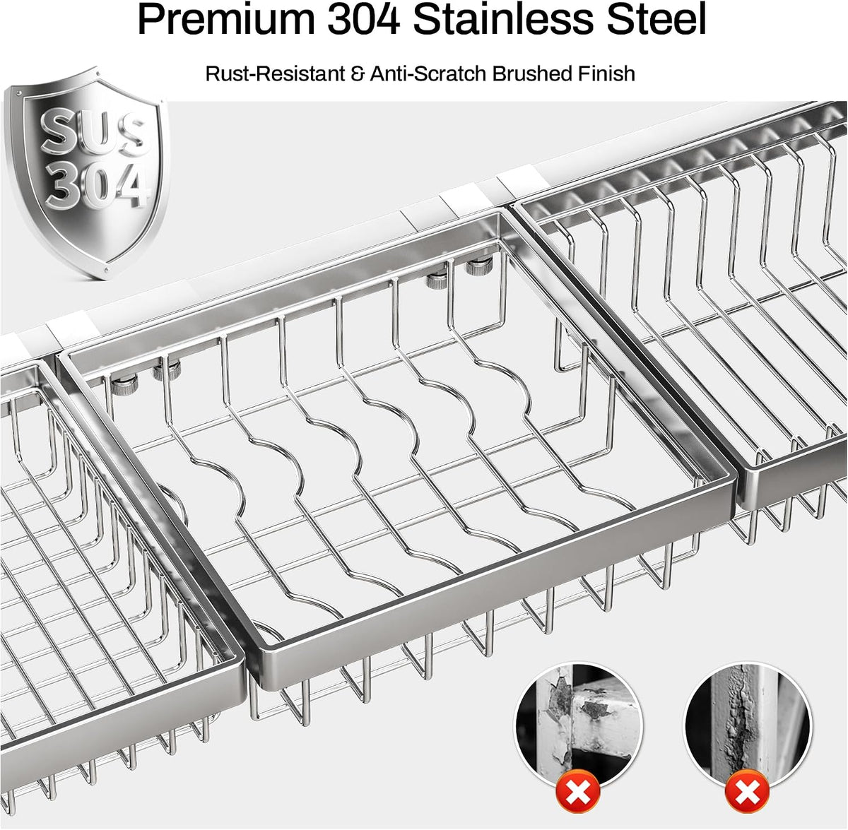 ADBIU - Lujoso escurridor de platos de acero inoxidable 304 para co...