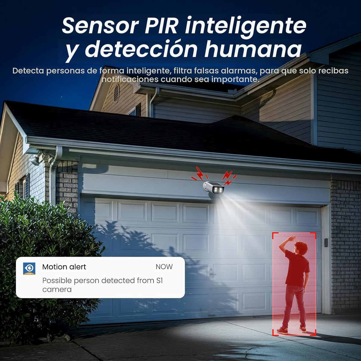 Cinnado Cámaras de seguridad Panel solar integrado inalámbrico para...