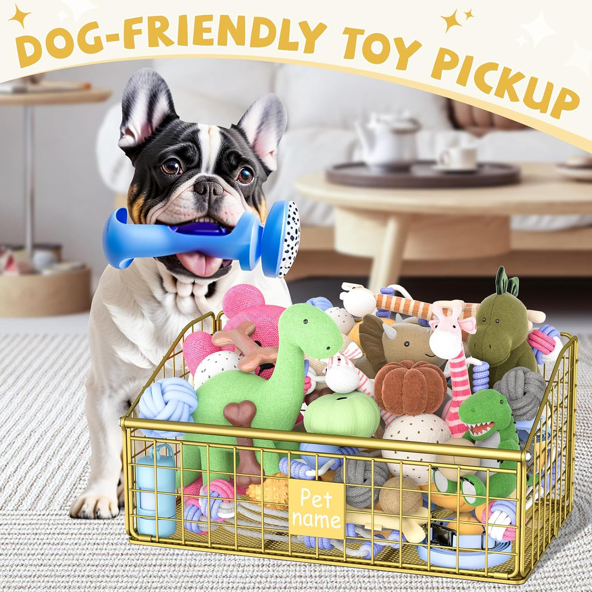 Kaiferty Cesta de Juguetes para Perros Caja de Juguetes, Cesta de M...