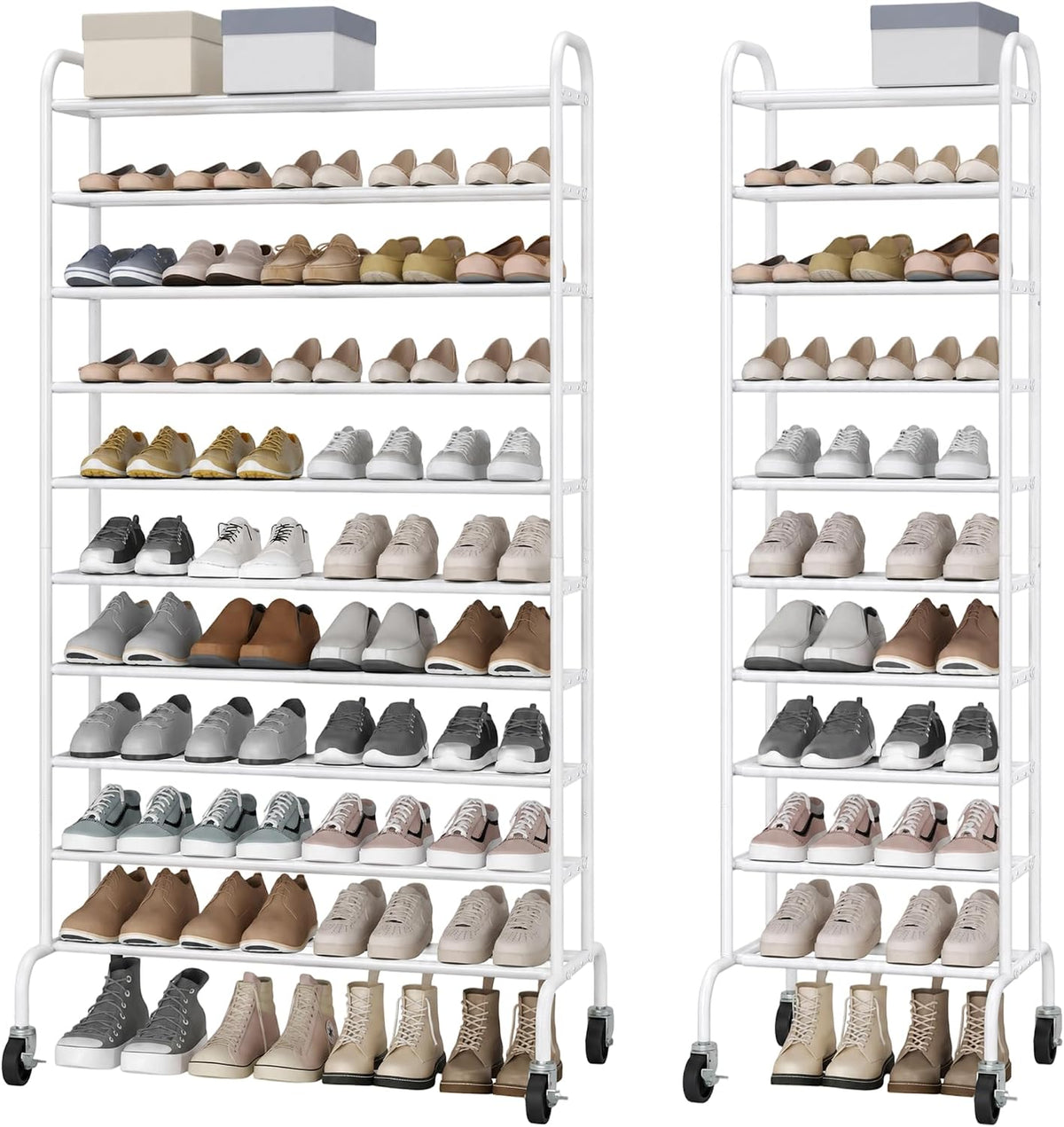 STO STO Zapatero alto expandible de 10 niveles para garaje, 44 pare...