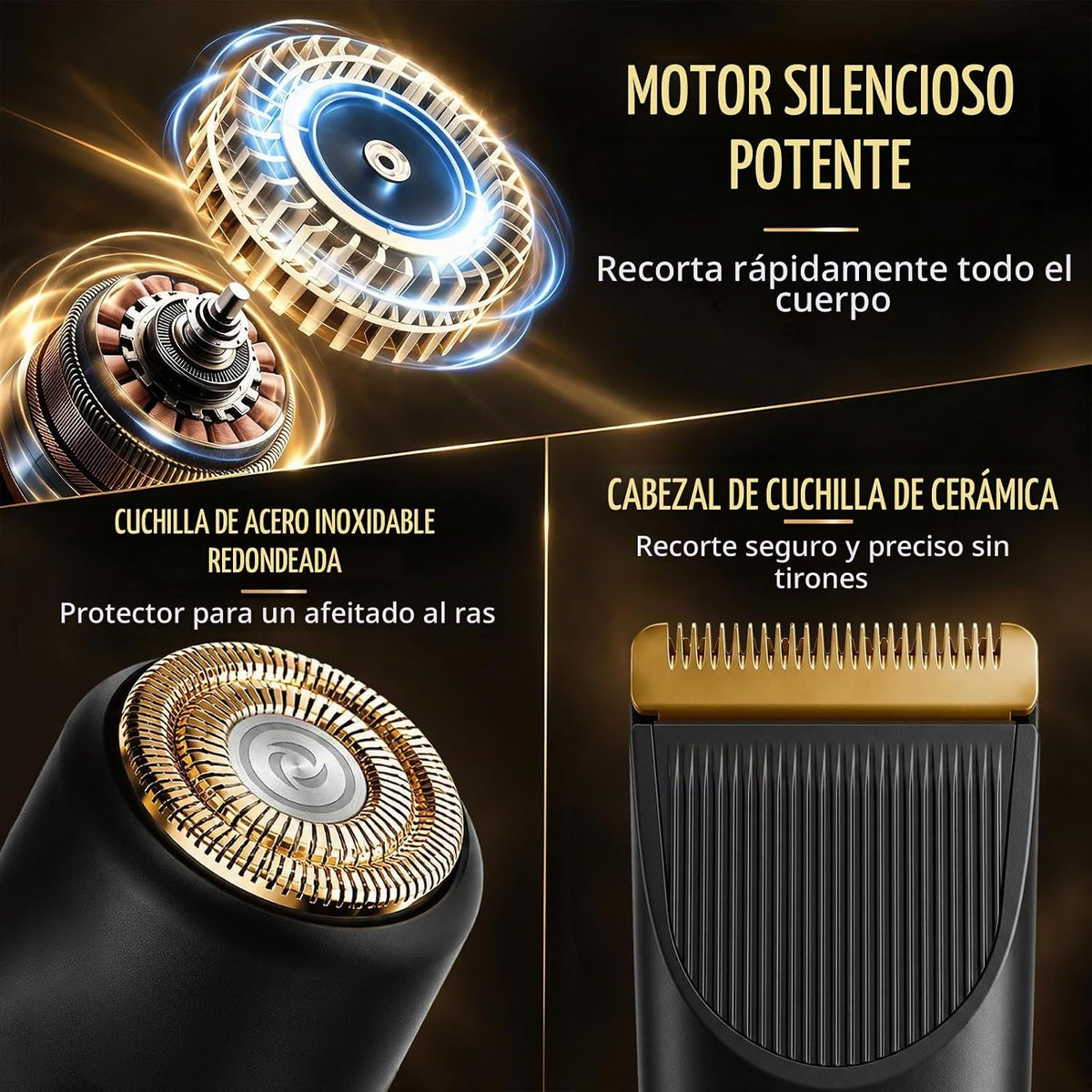 Afeitadora eléctrica impermeable 2 en 1 para mujer, color negro | D...