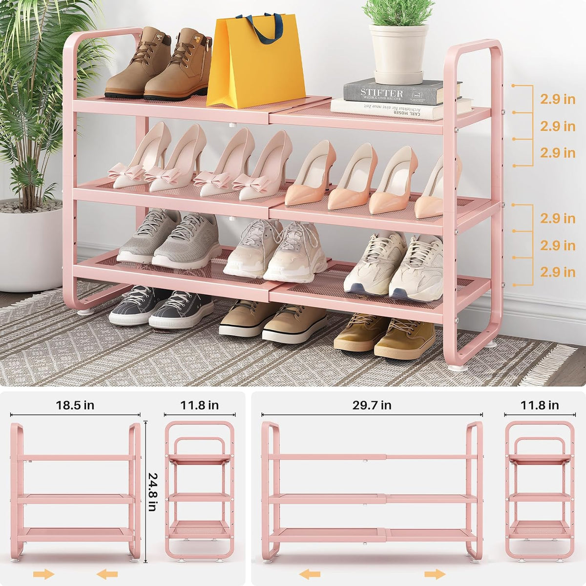 SNTD Zapatero \u2013 Organizador de zapatos expandible para armario...