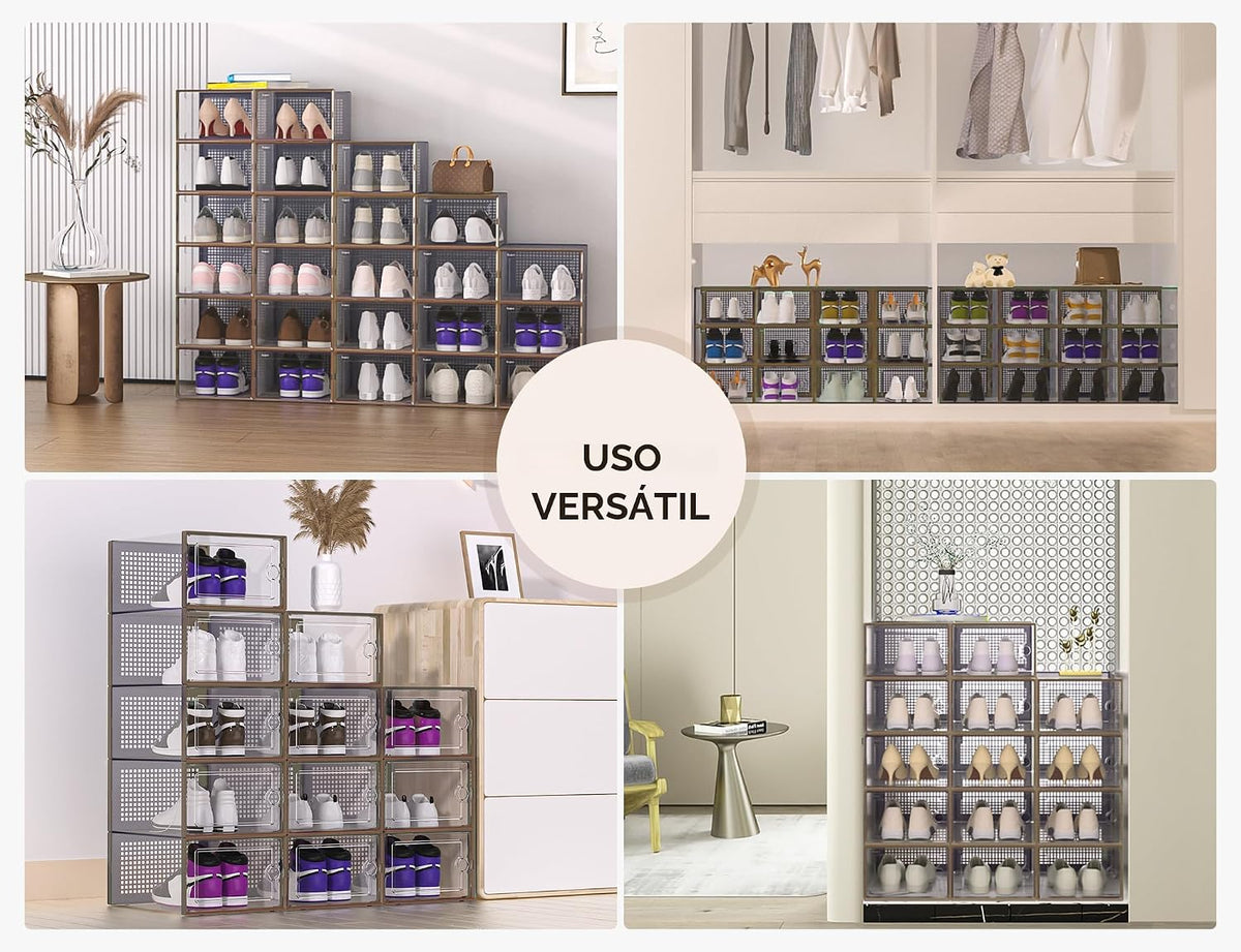 Kuject Cajas de almacenamiento de zapatos extragrandes, paquete de...