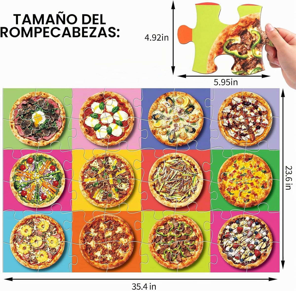 Rompecabezas de piso jumbo para niños, rompecabezas de pizza de 48...
