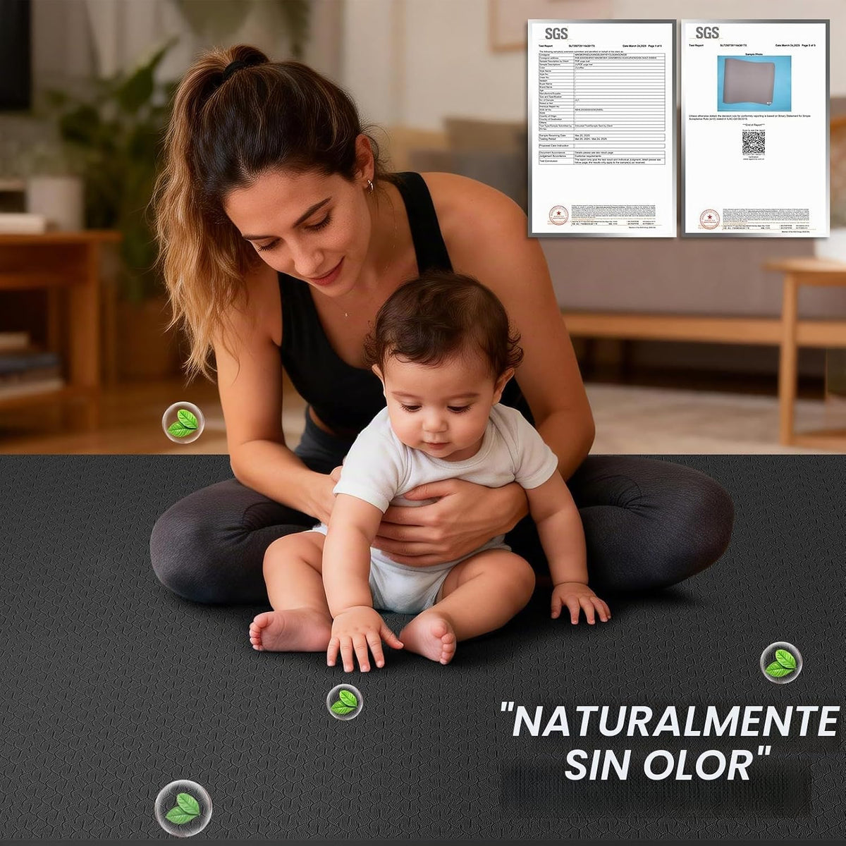 Esterilla grande de yoga de 8 mm (6' x 4') - Extra larga y...