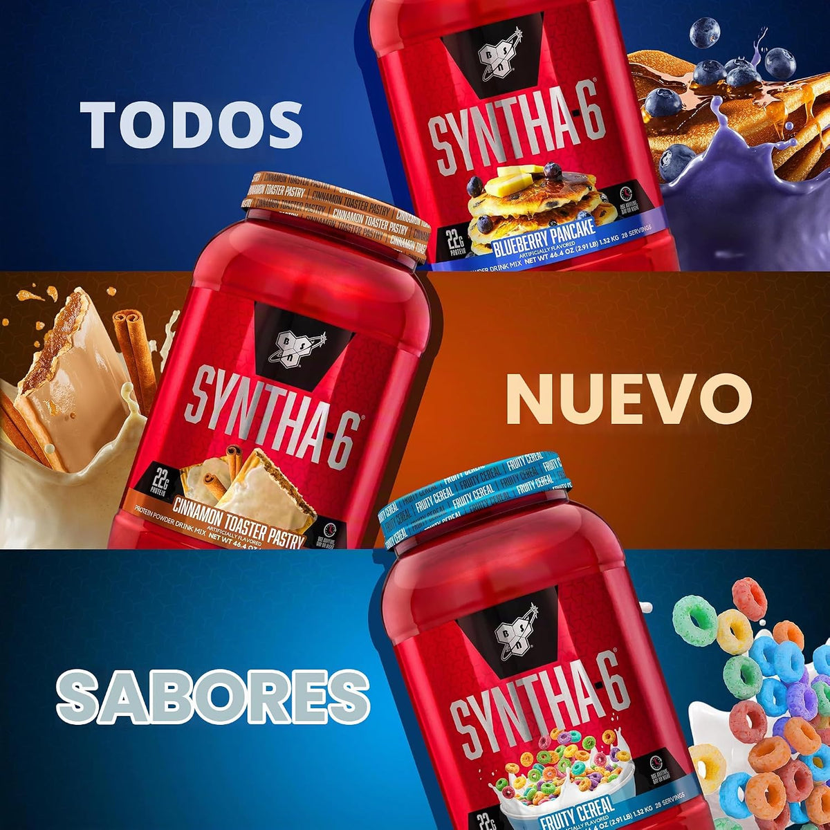 BSN SYNTHA-6 Proteína en polvo premium, pastel tostador de canela,...