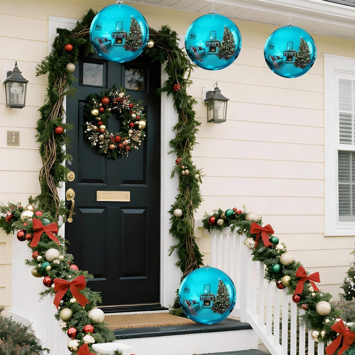 Zubebe 4 piezas Adornos de bola de Navidad extra grandes de 8"...