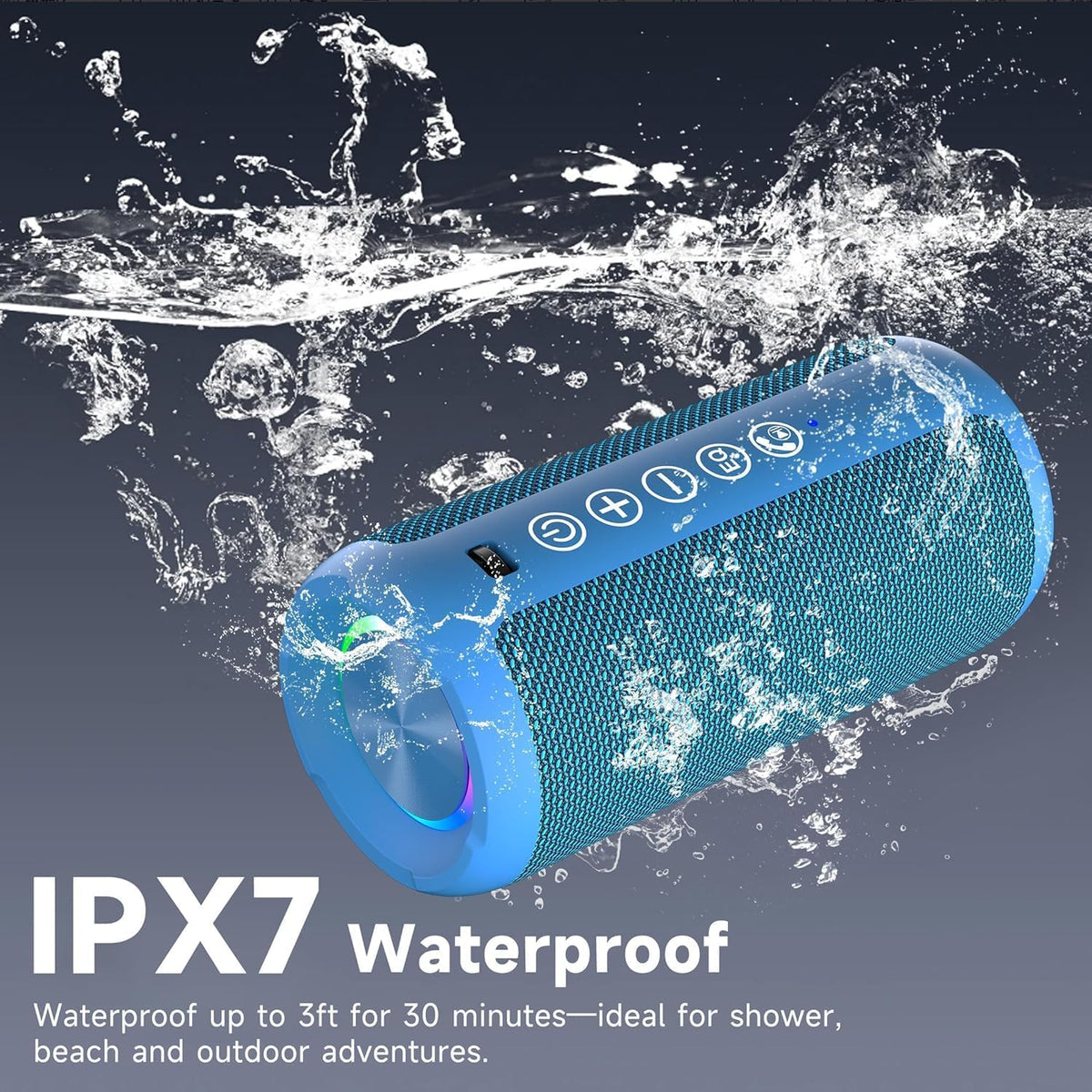 Ortizan X10 Altavoz Bluetooth Portátil, IPX7 Resistente al Agua, In...