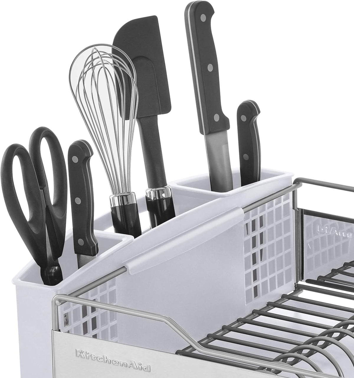 KitchenAid Escurridor de platos completo de acero inoxidable, tamañ...