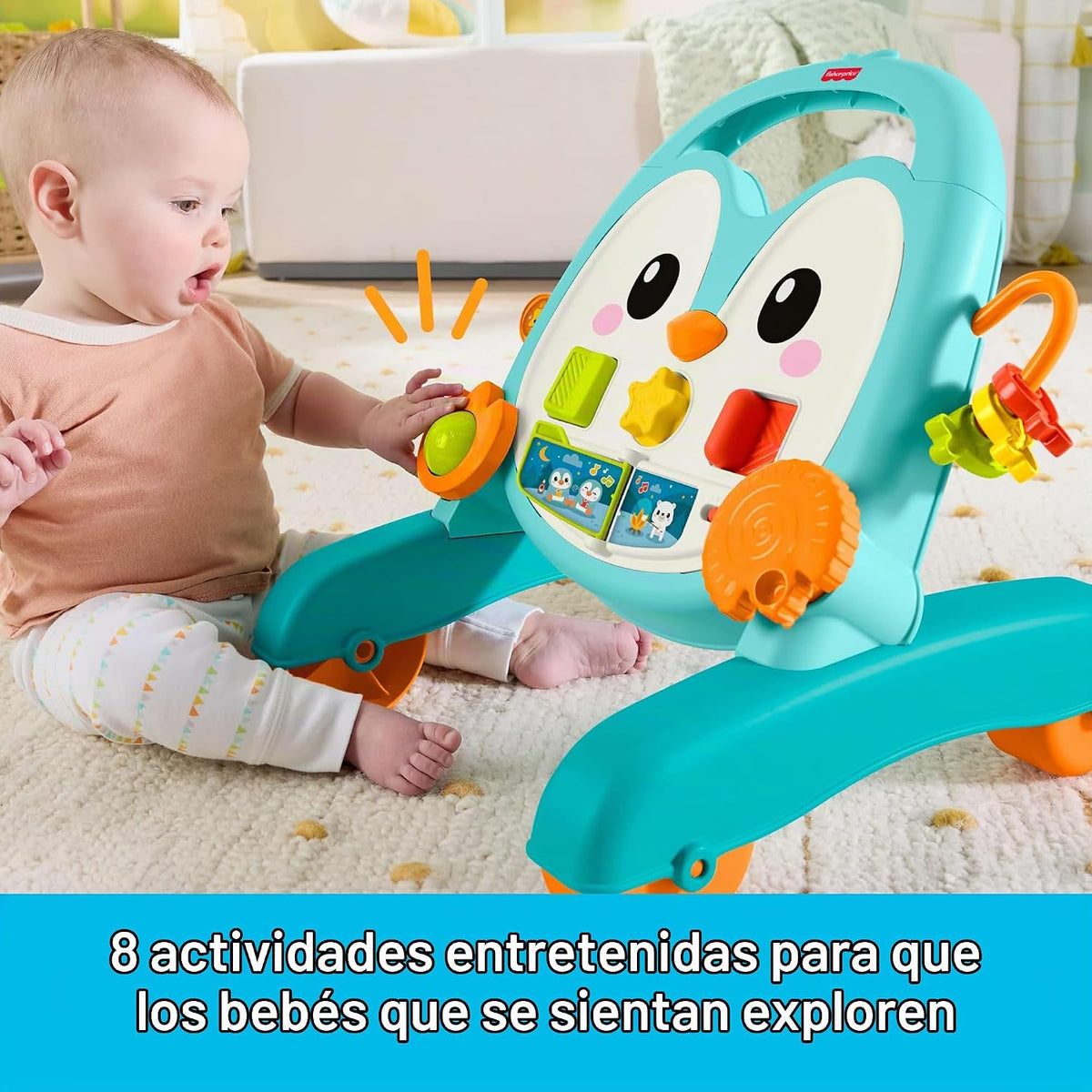 Fisher-Price Juguete de empuje para bebé, caminante musical de ping...