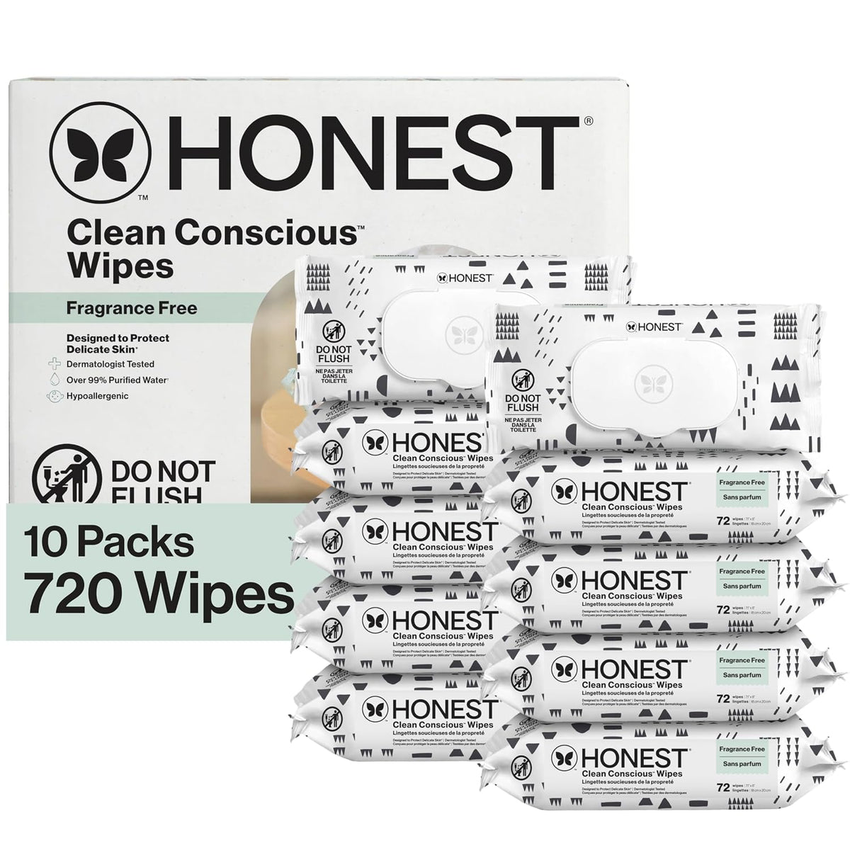 The Honest Company Toallitas multiusos para bebés, juego de patrone...