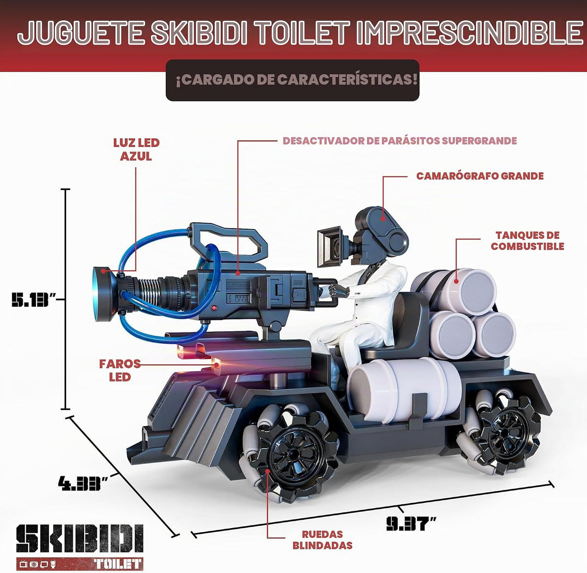 Force1 Juguete de Inodoro Skibidi con Licencia Oficial Figura de Ca...