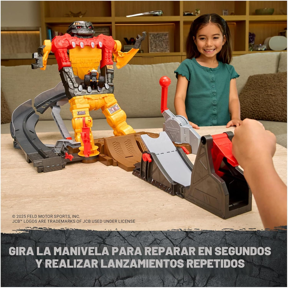 Monster Jam Smash & Bash SmashBot Playset con lanzador, exclusi...