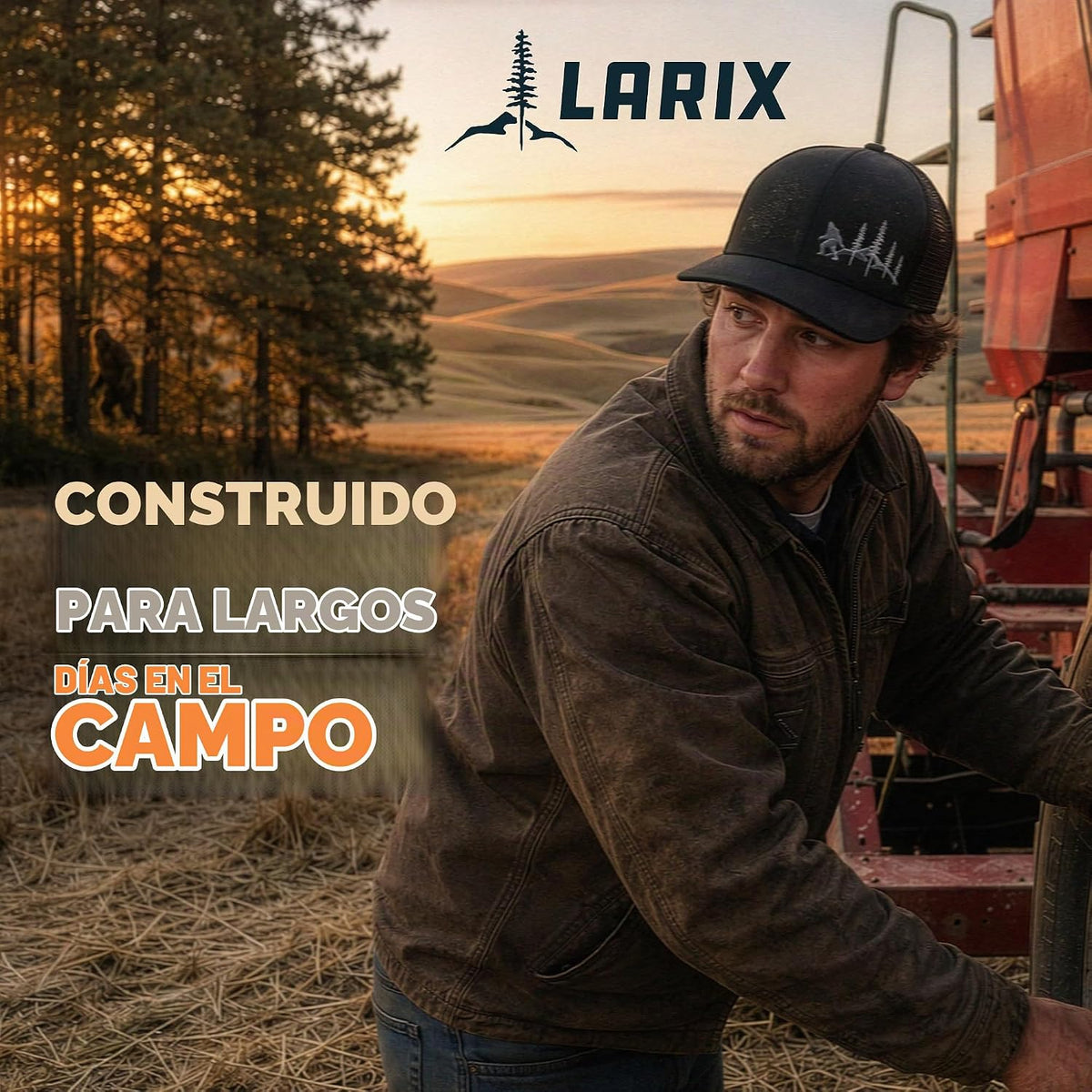 LARIX Trucker Hat Men - Gorra Snapback con parte trasera de malla t...