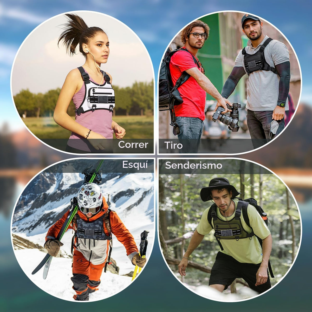 Muserise Bolsa de pecho deportiva para hombres y mujeres, resistent...