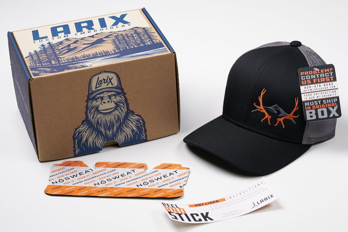 LARIX Trucker Hat Men - Gorra Snapback con parte trasera de malla t...