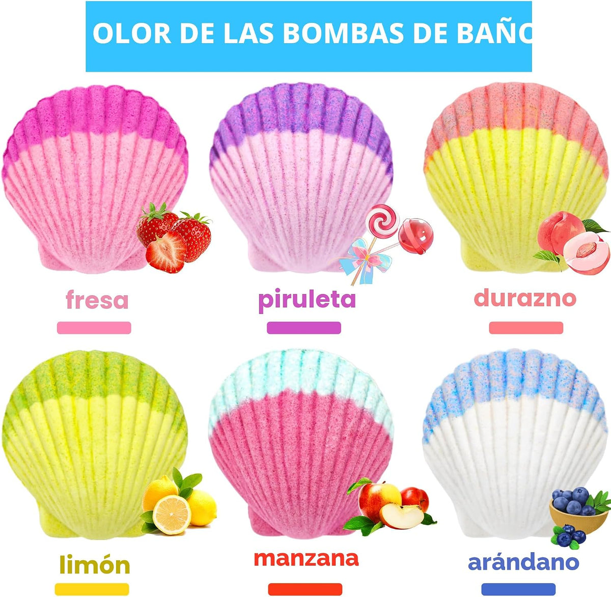 Bombas de baño de sirena para niños y niñas con sorpresa en el inte...