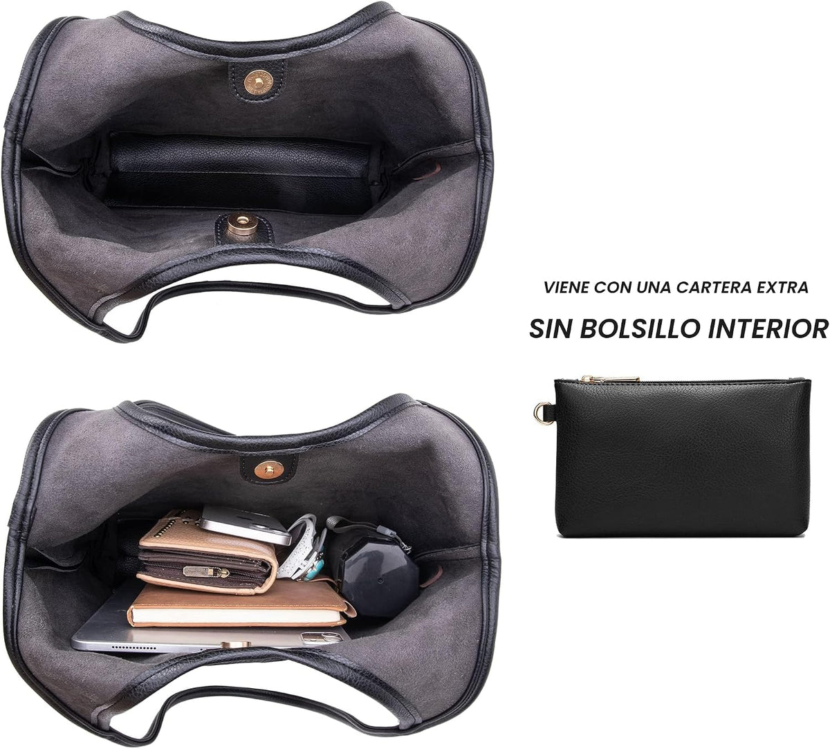 Montana West Bolsos estilo hobo holgados para mujer, bolsos de homb...