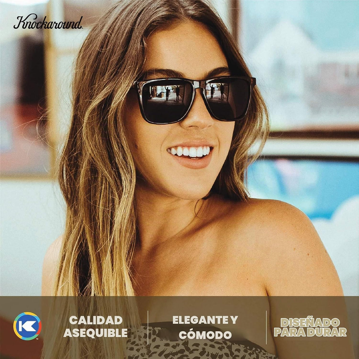 Knockaround Gafas de sol polarizadas cuadradas para hombres y mujer...