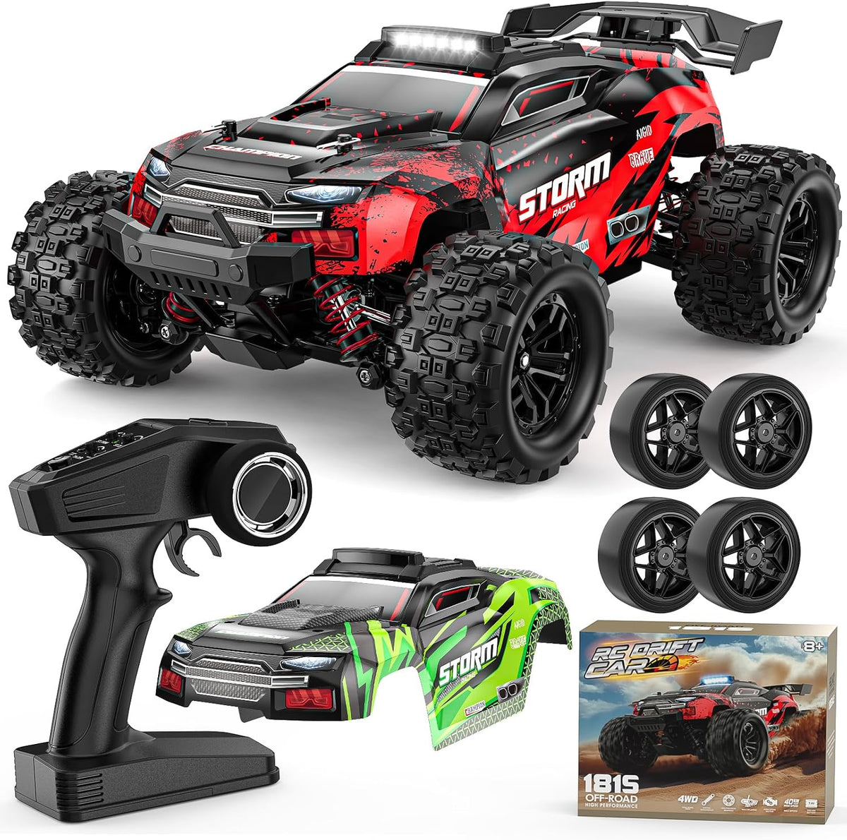Lvcdzr 1:18 Coches RC, Automóvil de control remoto de 2.4GHz 4WD de...