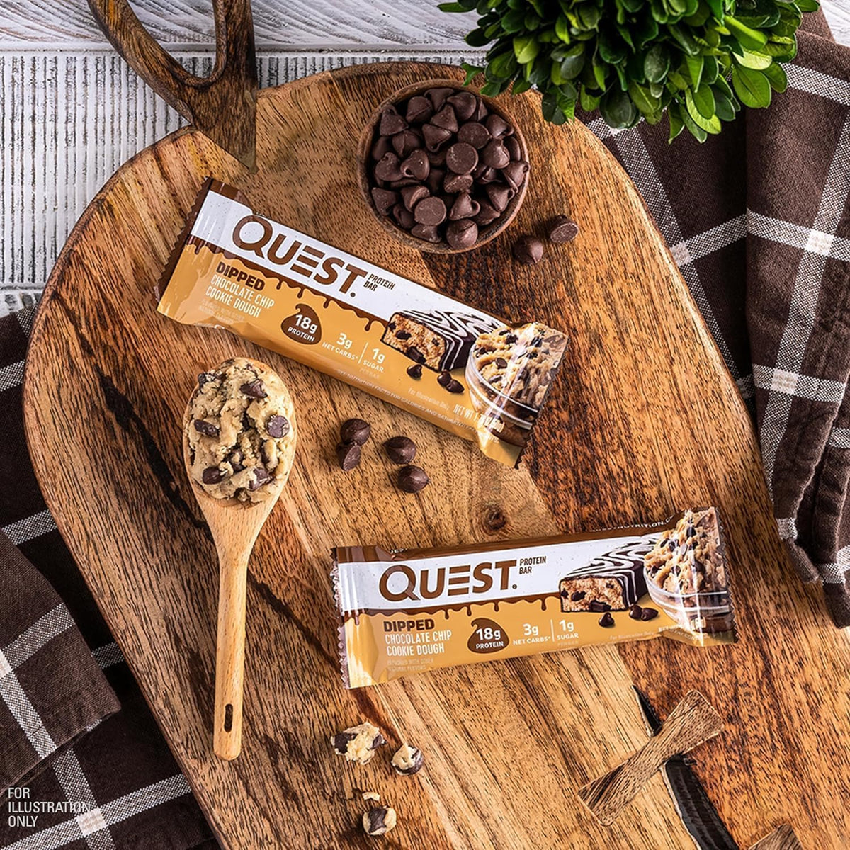 Quest Nutrition - Barras de proteína de masa de galletas con chispa...