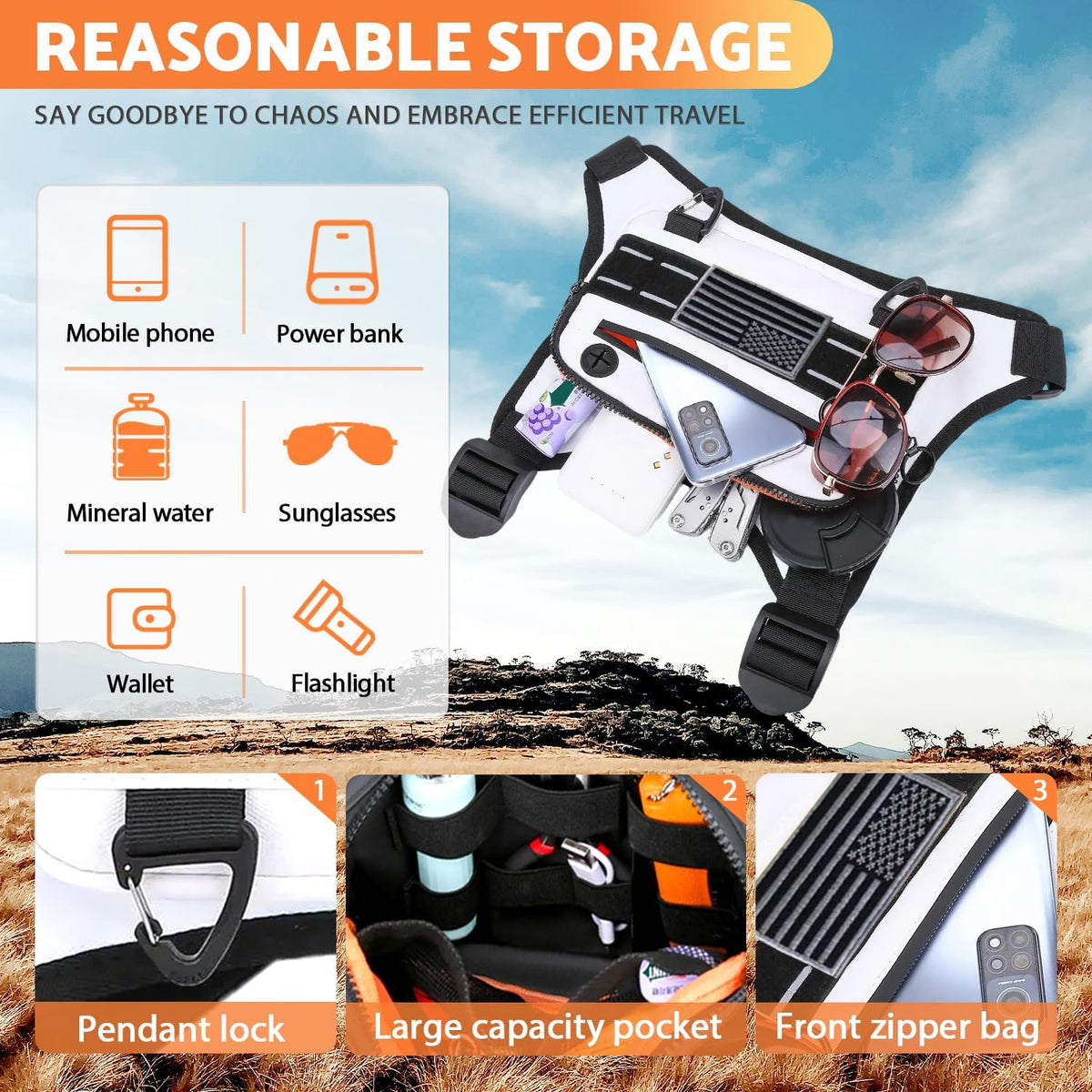 Muserise Bolsa de pecho deportiva para hombres y mujeres, resistent...