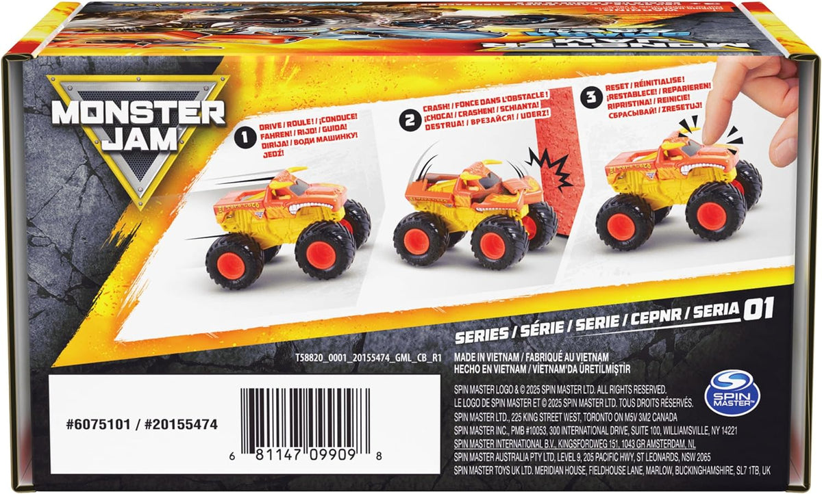 Monster Jam Smash & Bash 2-Pack Monster Trucks, Megalodon &...