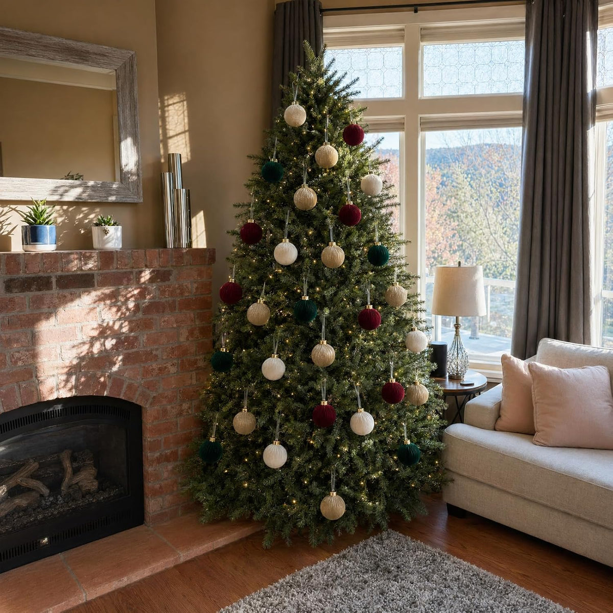 Adornos de bola de Navidad de 15 quilates, decoración de árbol de N...