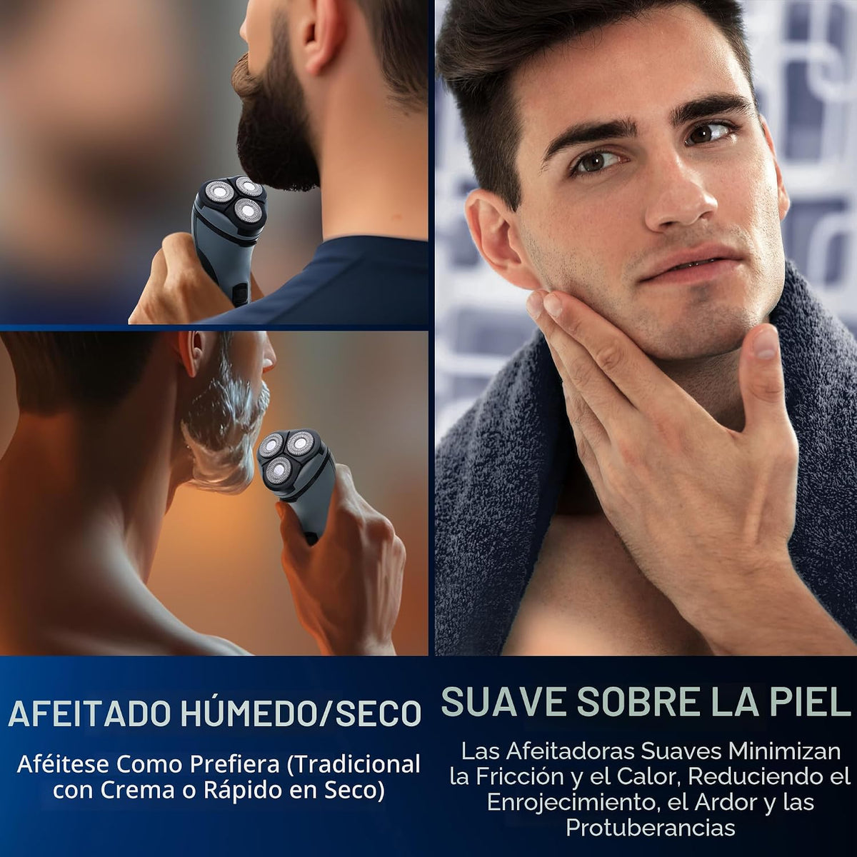Barbasol - Afeitadora rotativa eléctrica, recargable con cuchillas...