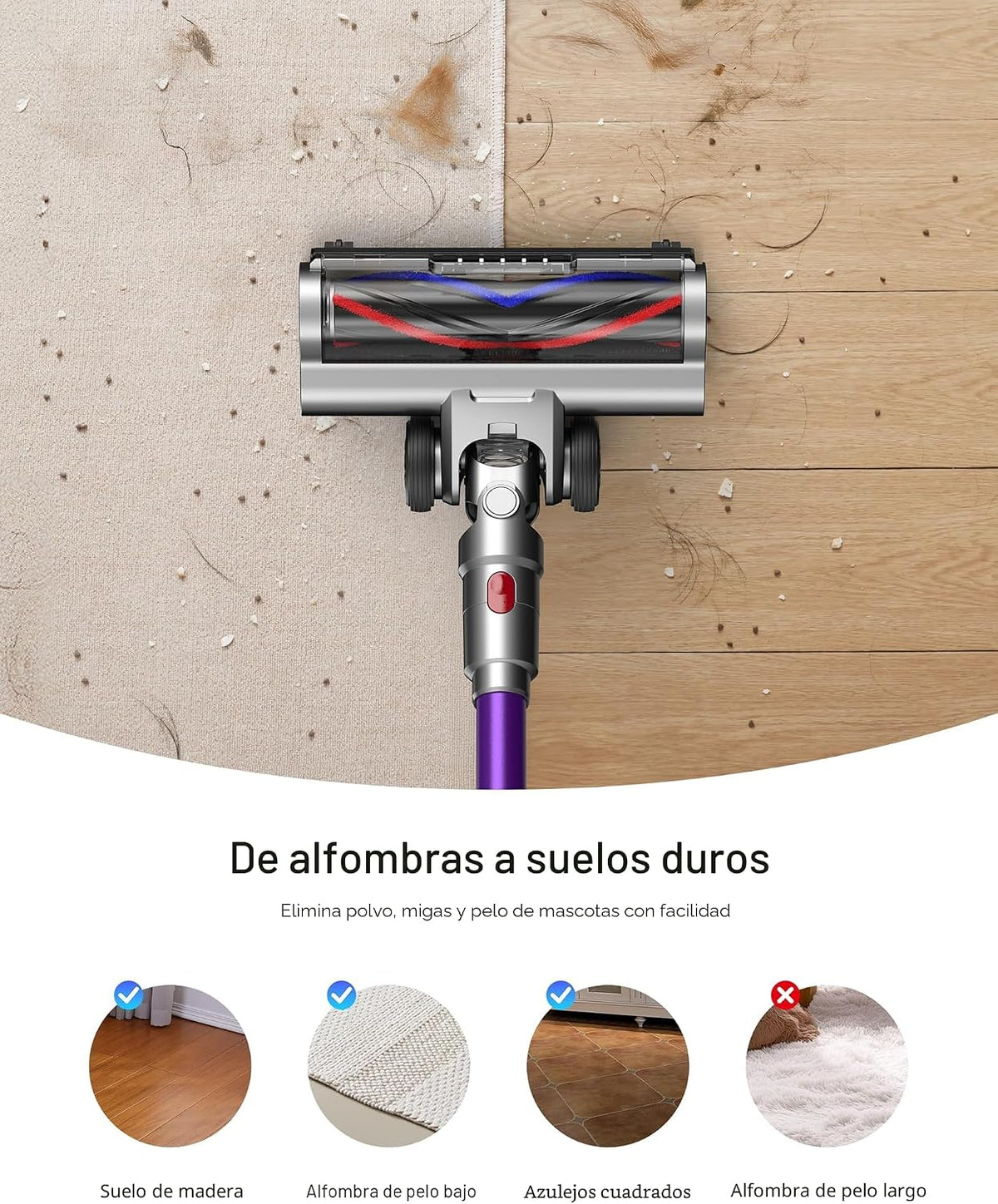 Aspiradora inalámbrica para el hogar, potente aspiradora con filtro...