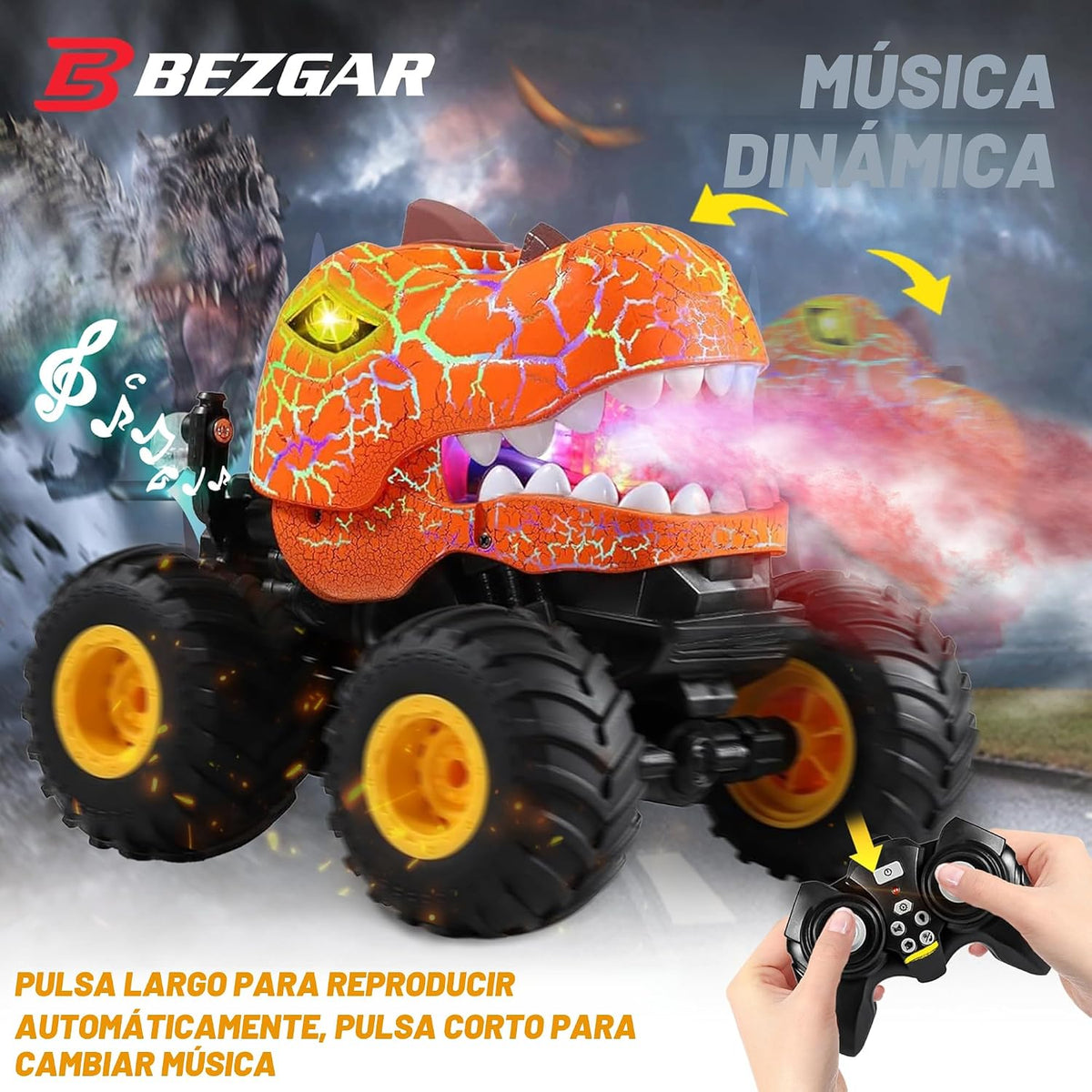 BEZGAR Monster Truck Toys - Camión monstruo de control remoto con r...
