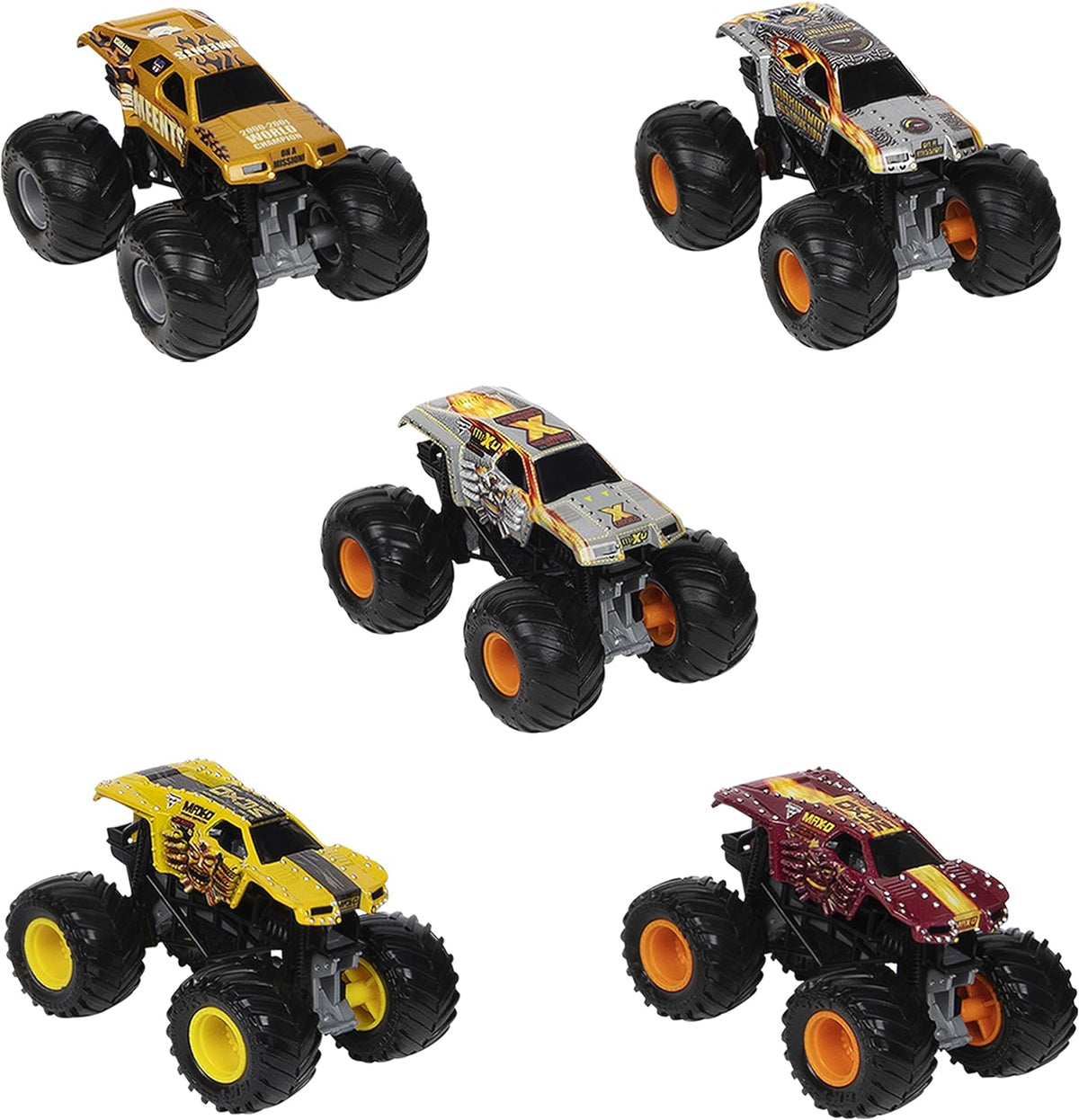 Monster Jam, Edición Retro Oficial Max-D Paquete de 5 Camiones Mons...