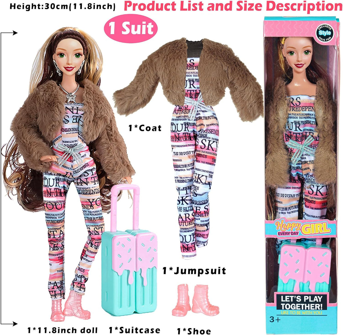 iBayda - Juego de 6 muñecas American Toy Prinecess de 11,5 pulgadas...