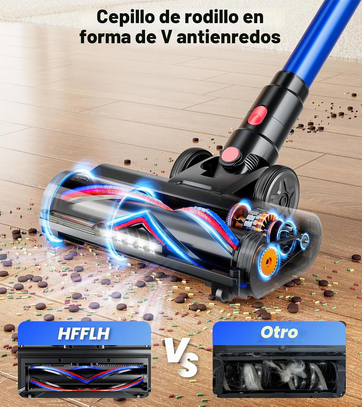 HFFLH Aspiradora inalámbrica, 600 W, 50 Kpa, 65 minutos, aspiradora...