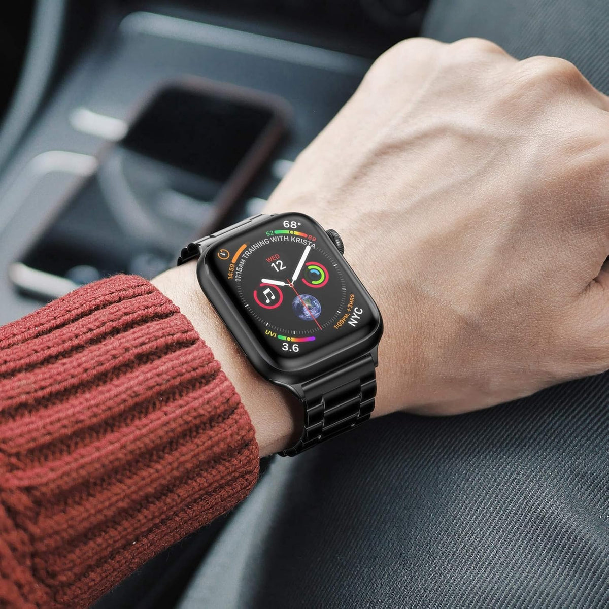 Correa de metal EPULY compatible con correas de Apple Watch para ho...