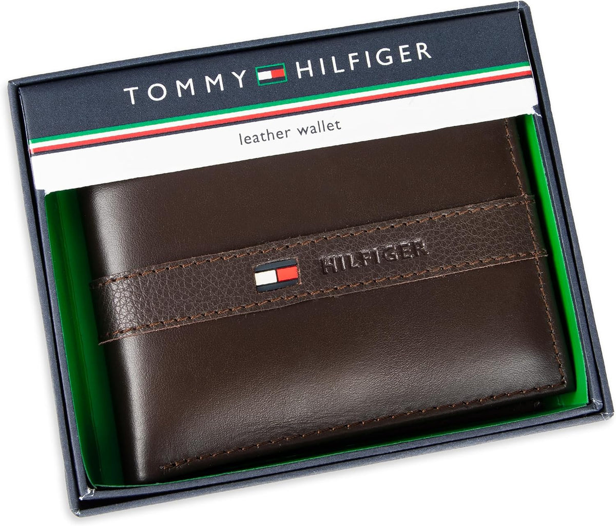Tommy Hilfiger Cartera Passcase para hombre con ventana de identifi...