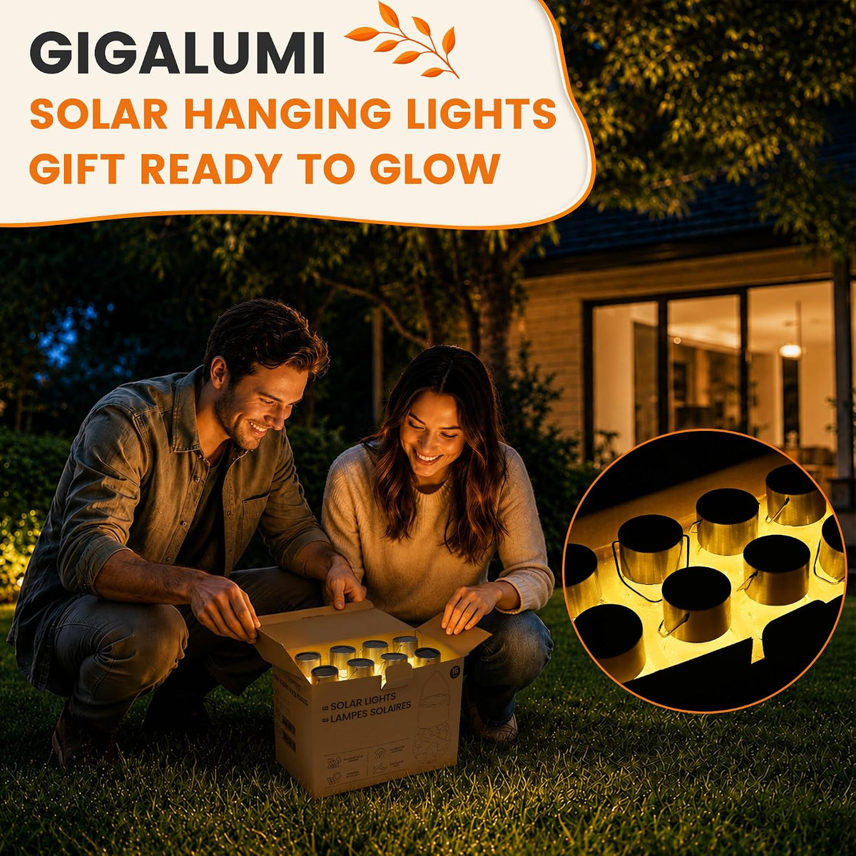 GIGALUMI Luces solares al aire libre colgante linterna decoración d...